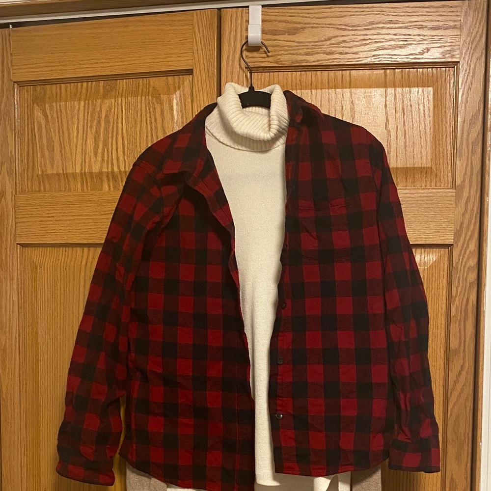 Red and Black Plaid Shirt LL Bean